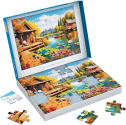 Eurographics Connecting Pieces puzzle: baita sul lago 24 pezzi
