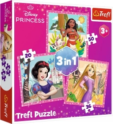 Puzzle 3 in 1 – fiori bellissimi – DISNEY PRINCESS Trefl