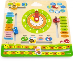 VIGA calendario educativo in legno per bambini – inglese