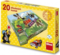 Cubi di legno illustrati Talpa e mezzi di trasporto, 20 pz