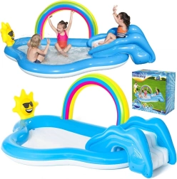 Piscina per bambini colorata con arcobaleno e sole