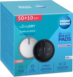 Canpol babies ultra dry 3D coppette assorbilatte sagomate, nere 60+10 pz