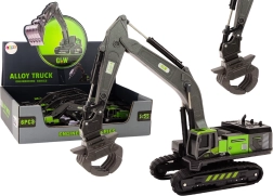 Giocattolo Escavatore cingolato con benna in metallo 1:55 nero-verde