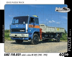 Puzzle Retro Auto – camion LIAZ con cassone e braccio idraulico, 40 pezzi