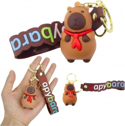 Portachiavi capibara con sciarpa rossa