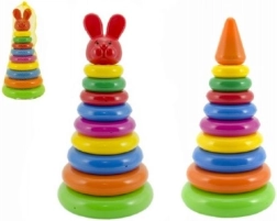 Piramide impilabile con anelli per bambini, in plastica, 28 cm
