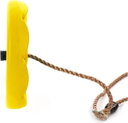 Altalena da giardino per bambini con seduta a fiore e corda – giallo