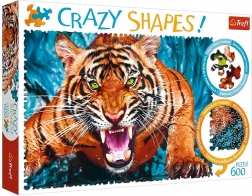Puzzle Crazy Shapes 600 Pezzi Faccia a Faccia con Tigre Trefl