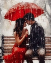 Pittura diamantata Amore con ogni tempo 30 × 40 cm