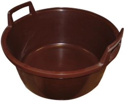 Secchio di plastica 56 cm con manici, marrone, 40 l