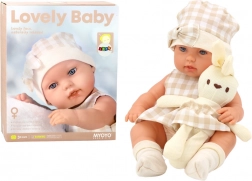 Bambola per bambini con marsupio Bunny Abito a quadri beige
