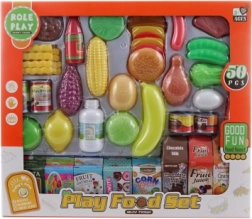 Grande set di alimenti in plastica per bambini 50 pz