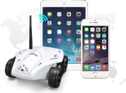 Carro armato spia RC con telecamera e visione notturna, bianco