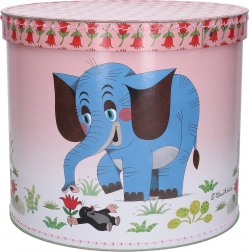 Scatola di stoccaggio circolare Talpa e Elefante