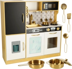 Cucina in legno per bambini con frigorifero e lavagna LULILO