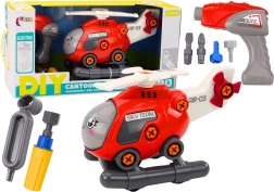 Elicottero da assemblare con viti per bambini – rosso