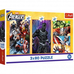 Puzzle 3x80 Giorni d'Azione - Disney Marvel Avengers