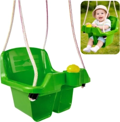 Altalena a pendolo verde per bambini con seduta di sicurezza