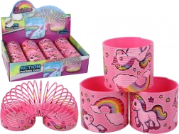 Iconica molla antistress rosa con unicorno 6 cm