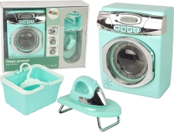 Set di elettrodomestici per bambini – lavatrice, ferro da stiro e asse da stiro, verde menta