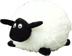Pecorella di peluche con lana riccia bianca 20 cm