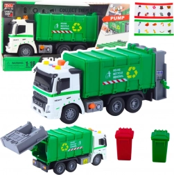Camion della spazzatura verde 1:16 con luci e suoni