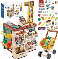 Woopie supermercatino per bambini con carrello, cassa, scanner e 48 accessori