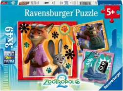 Puzzle RAVENSBURGER Zootropolis: Una città animata 3×49 pezzi
