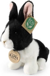 Coniglio di peluche bianco e nero Rappa seduto 16 cm