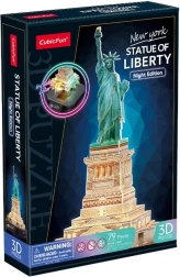 Puzzle 3D Edizione Notturna LED: Statua della Libertà 79 Pezzi