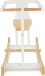 Cavallo a dondolo in legno Bieco con cornice di sicurezza