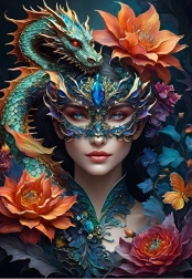 Puzzle Ragazza con Drago 1000 pezzi