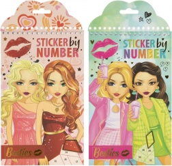 Set creativo per incollaggio secondo i numeri – 12 schede e 6 fogli di adesivi