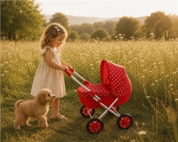 New Baby carrozzina per bambole Aniška rossa