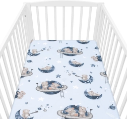 Lenzuolo in cotone per lettino NEW BABY Teddy Bear in Space 120 × 60 cm