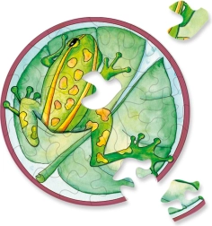 Puzzle rotondo CURIOSI Picoli – rana, 33 pezzi