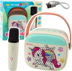 Set karaoke per bambini con unicorno e microfono Bluetooth