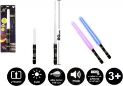 Spada luminosa pieghevole con luce e suoni, 80 cm