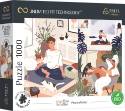 Puzzle TREFL UFT Yoga, Cats & Coffee 1000 pezzi