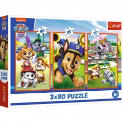 Puzzle 3x80 Squadra dei cuccioli Paw Patrol