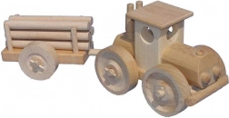 Trattore in legno con rimorchio per tronchi CEEDA CAVITY – naturale