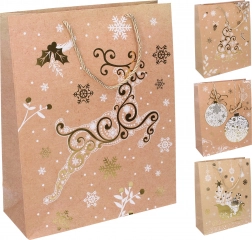 Busta regalo M 26 × 32 × 10 cm motivi natalizi