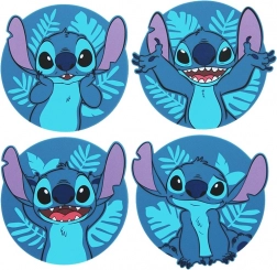 set di sottobicchieri in silicone disney stitch (4 pezzi)