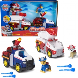 Paw Patrol pompieri – personaggi Chase e Marshall con veicoli e proiettili d’acqua