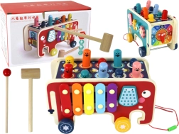 Gioco artigianale in legno per bambini Whac-a-Mole con cimbali