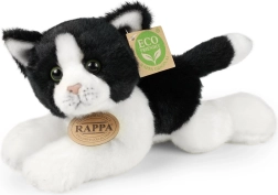 Gatto di peluche bianco‑nero sdraiato 16 cm RAPPA eco friendly