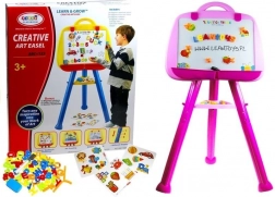 Lavagna magnetica per bambini rosa LeanToys