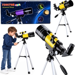 Telescopio astronomico per bambini con treppiede, obiettivo da 70 mm e ingrandimento fino a 150×