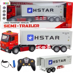 Camion RC con semirimorchio container 6CH con angolo di sterzata 270° HSTAR