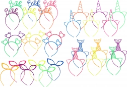 Cerchietto carnevalesco con decorazione – mix di colori